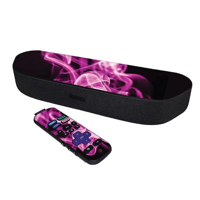 MightySkins Skin Compatible with Roku Streambar Media Player (2020) - Pink Flames | Protective, Durable, and Unique Vinyl Decal wrap Cover | Easy to Apply and Change Styles | Made in The USA