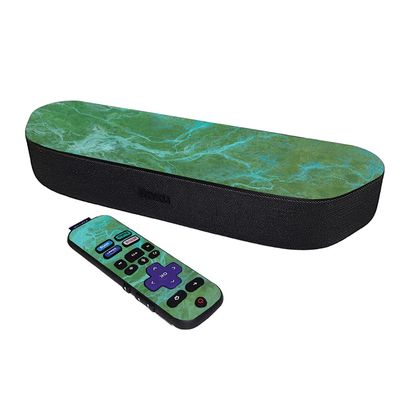 MightySkins Skin Compatible with Roku Streambar Media Player (2020) - Lime Marble | Protective, Durable, and Unique Vinyl Decal wrap Cover | Easy to Apply and Change Styles | Made in The USA