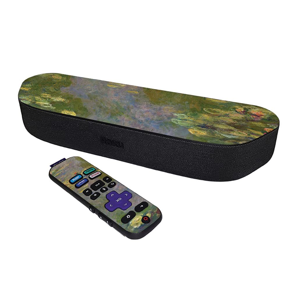 MightySkins Skin Compatible with Roku Streambar Media Player (2020) - Water Lilies | Protective, Durable, and Unique Vinyl Decal wrap Cover | Easy to Apply and Change Styles | Made in The USA