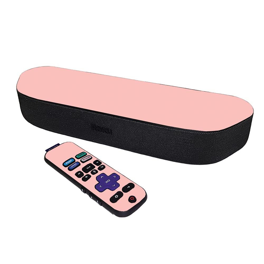 MightySkins Skin Compatible with Roku Streambar Media Player (2020) - Solid Blush | Protective, Durable, and Unique Vinyl Decal wrap Cover | Easy to Apply and Change Styles | Made in The USA