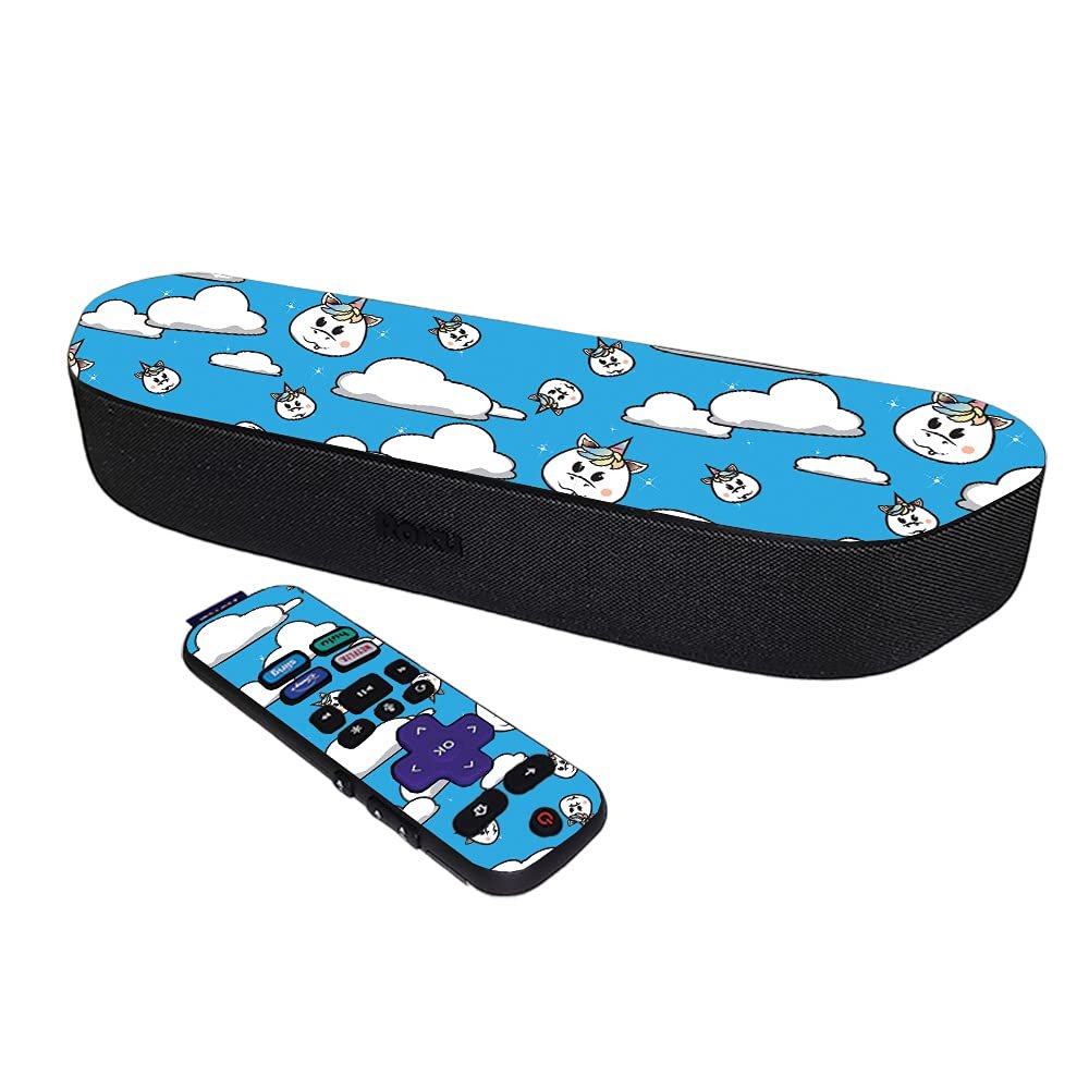 MightySkins Skin Compatible with Roku Streambar Media Player (2020) - Unicorn Clouds | Protective, Durable, and Unique Vinyl Decal wrap Cover | Easy to Apply and Change Styles | Made in The USA