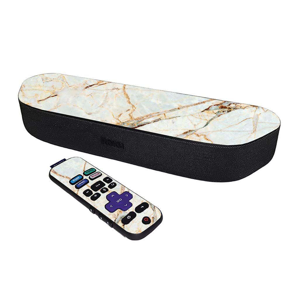MightySkins Skin Compatible with Roku Streambar Media Player (2020) - Antique Marble | Protective, Durable, and Unique Vinyl Decal wrap Cover | Easy to Apply and Change Styles | Made in The USA