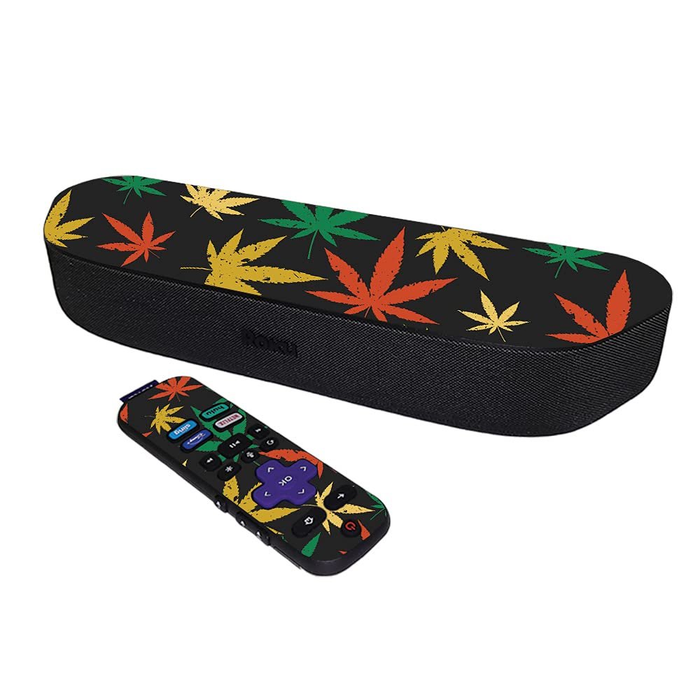 MightySkins Skin Compatible with Roku Streambar Media Player (2020) - Rastafari Kush | Protective, Durable, and Unique Vinyl Decal wrap Cover | Easy to Apply and Change Styles | Made in The USA