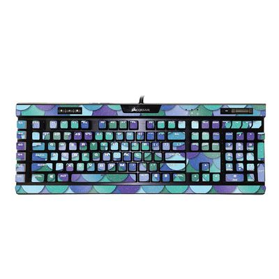 MightySkins Glossy Glitter Skin Compatible with Corsair K95 RGB Platinum XT - Blue Scales | Protective, Durable High-Gloss Glitter Finish | Easy to Apply, Remove, and Change Styles | Made in The USA