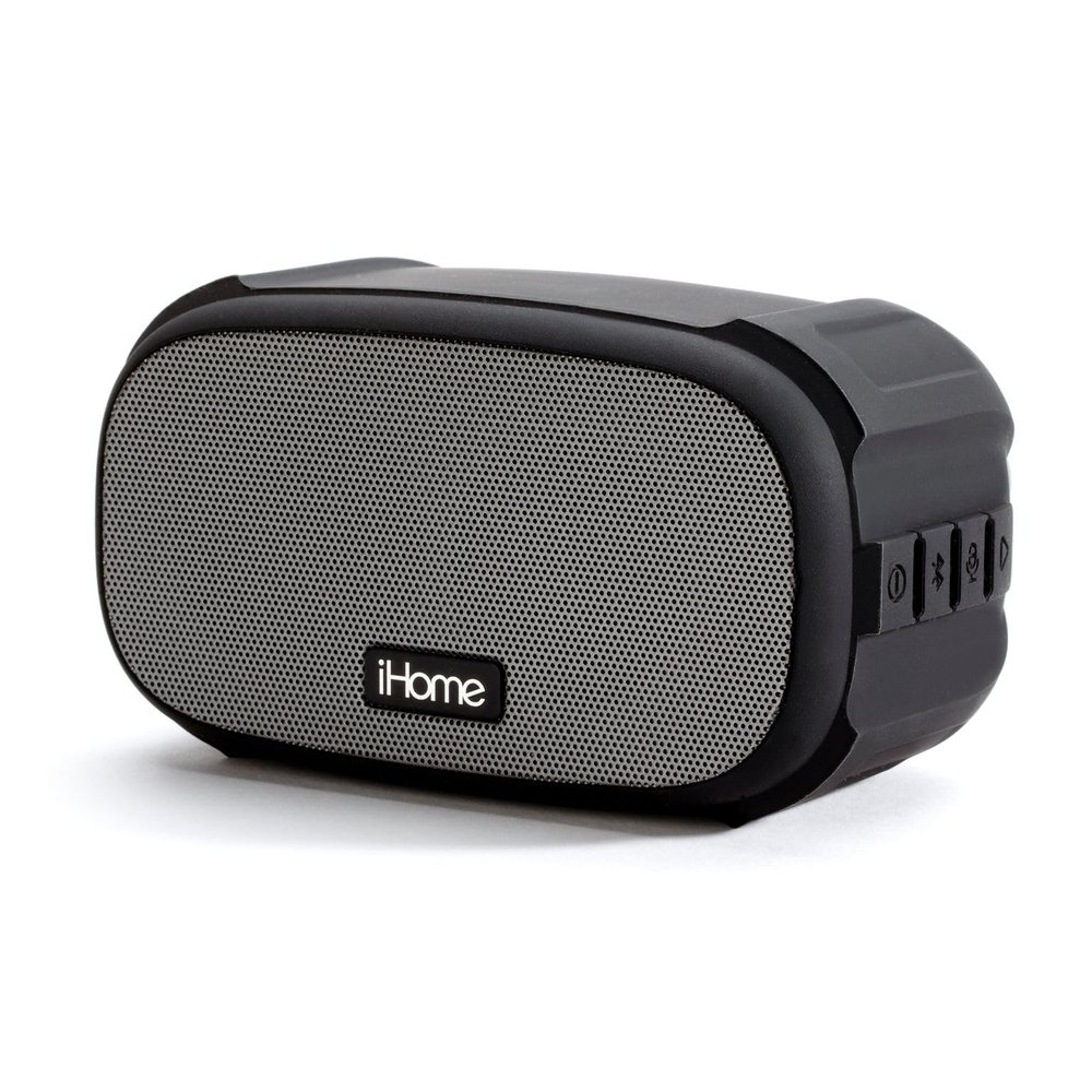 iHome Weather Tough Water & Shock Resistant Bluetooth Portable Speaker with Long Life 18 Hour Mega Battery, Portable, Loud Volume with Carry Loop, iP46 Rated