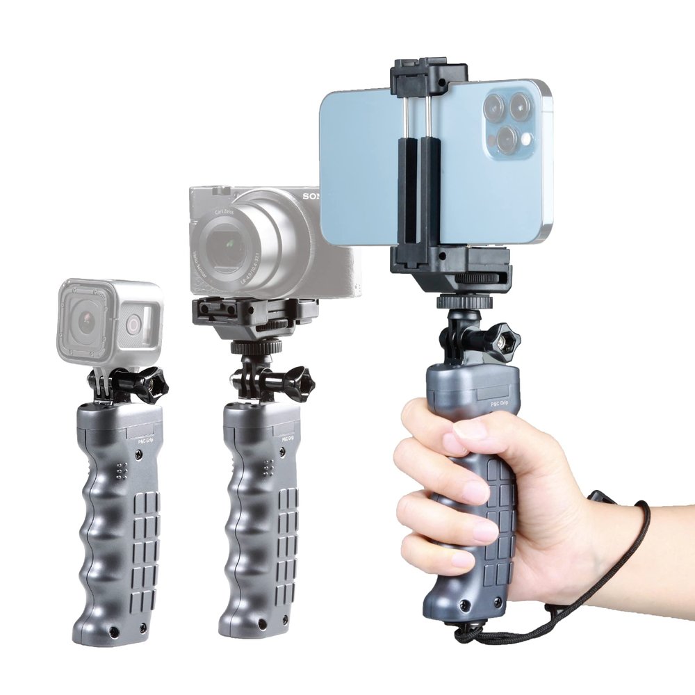 Pistol Grip Plus Only: Handle with 1/4"-20 Mount for DSLR Mirrorless, Action Camera, and Smartphone, Video Stabilizer Handle (Pistol Grip Plus Only)