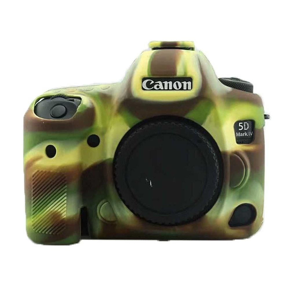 Silicone Camera Case Bag Protective Cover Skin for Canon EOS 5D Mark IV 5D4 Digital Camera -Army Green