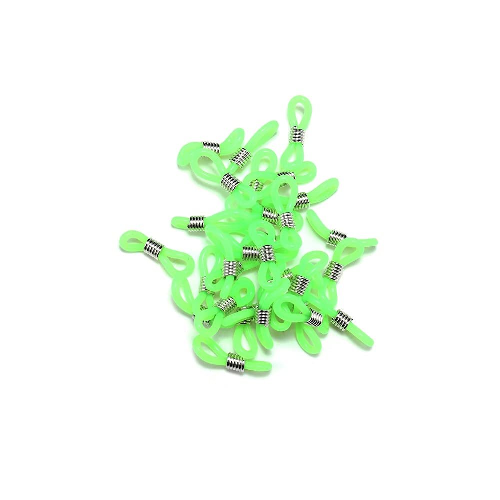 AGCFABS 50pcs Ear Hook Eyeglasses Spectacles Chain Glasses Retainer Ends Rope Cord Holder Strap Retainer End Loop Connector (Green)