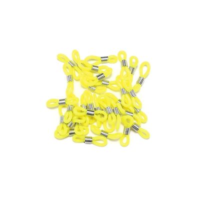 AGCFABS 50pcs Ear Hook Eyeglasses Spectacles Chain Glasses Retainer Ends Rope Cord Holder Strap Retainer End Loop Connector (Yellow)