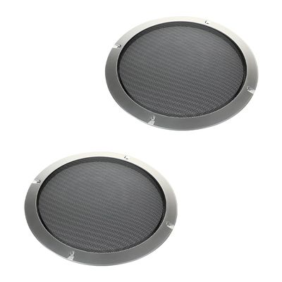 Jutagoss Speaker Grills Cover Case 8 inches Silver Decorative Round Speaker Cover Cold Rolled Steel Mesh Speaker Cover Audio Accessory 2PCS