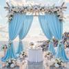 10 ft x 10 ft Wrinkle Free Baby Blue Backdrop Curtains for Baby Shower Parties, Polyester Light Blue Photo Backdrop Drapes for Birthday Wedding Party Gender Reveal Photography view 1