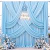 10 ft x 10 ft Wrinkle Free Baby Blue Backdrop Curtains for Baby Shower Parties, Polyester Light Blue Photo Backdrop Drapes for Birthday Wedding Party Gender Reveal Photography view 2
