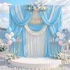10 ft x 10 ft Wrinkle Free Baby Blue Backdrop Curtains for Baby Shower Parties, Polyester Light Blue Photo Backdrop Drapes for Birthday Wedding Party Gender Reveal Photography view 4