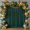 10 ft x 10 ft Wrinkle Free Hunter Green Backdrop Curtain for Parties, Polyester Dark Green Photo Backdrop Drapes 2 Panels 5x10ft for Baby Shower Wedding Birthday Party Photography Curtains view 2