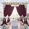 10 ft x 10 ft Wrinkle Free Maroon Backdrop Curtain for Parties, Polyester Burgundy Photo Backdrop Drapes 2 Panels 5x10ft for Baby Shower Wedding Birthday Party Engagement Ceremony Decoration view 2