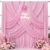 10 ft x 10 ft Pink Backdrop Curtains for Parties, Wrinkle Free Baby Pink Photography Backdrop Drapes for Wedding Grils Birthday Baby Shower Bridal Shower Party view 2