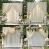 10 ft x 10 ft Wrinkle Free Ivory Backdrop Curtain for Wedding Parties, Polyester Ivory Photo Backdrop Drapes 2 Panels 5x10ft for Baby Shower Photoshoot Engagement Birthday Party Photography Background view 3