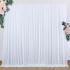 10 ft x 10 ft Wrinkle Free White Backdrop Curtains for Wedding Parties, Polyester Photography Backdrop Drapes for Birthday Parties Stage Backdrop Stand, 2 Panels 5x10FT Background Curtains view 1