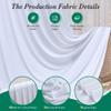 10 ft x 10 ft Wrinkle Free White Backdrop Curtains for Wedding Parties, Polyester Photography Backdrop Drapes for Birthday Parties Stage Backdrop Stand, 2 Panels 5x10FT Background Curtains view 3