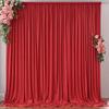 10ft x 10ft Red Backdrop Curtains for Party Wedding Wrinkle Free Red Photo Curtains Backdrop Drapes Fabric Decoration for Birthday Party Baby Shower Christmas 5ft x 10ft 2 Panels view 1