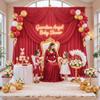 10ft x 10ft Red Backdrop Curtains for Party Wedding Wrinkle Free Red Photo Curtains Backdrop Drapes Fabric Decoration for Birthday Party Baby Shower Christmas 5ft x 10ft 2 Panels view 3