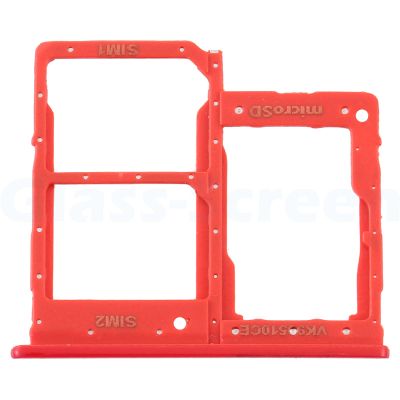 Dual SIM Double Card Tray Slot Holder Replacement Compatible with Samsung Galaxy A2 Core 2019 A260F/DS A260G/DS (Red)