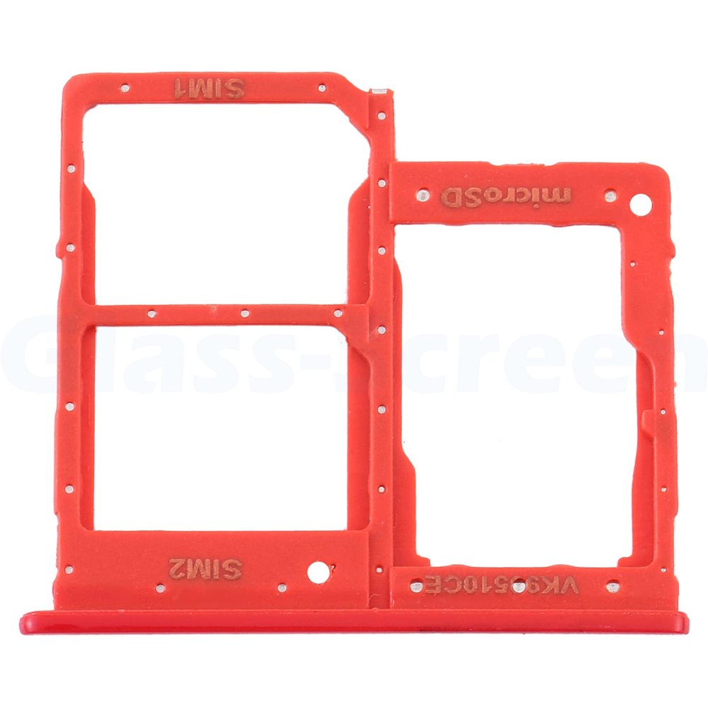 Dual SIM Double Card Tray Slot Holder Replacement Compatible with Samsung Galaxy A2 Core 2019 A260F/DS A260G/DS (Red)