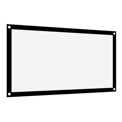 120 Inch Projector Screen, 16:9 Thicken Portable Non Crease Foldable Projection Screen, Soft White Polyester Projector Curtain Projection Screen, for Home Theater, Conference, Outdoor Camping Movie