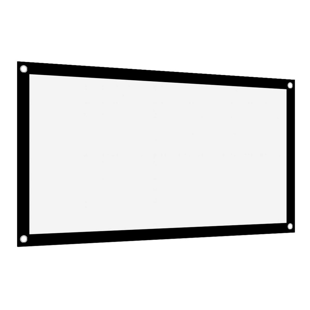 120 Inch Projector Screen, 16:9 Thicken Portable Non Crease Foldable Projection Screen, Soft White Polyester Projector Curtain Projection Screen, for Home Theater, Conference, Outdoor Camping Movie