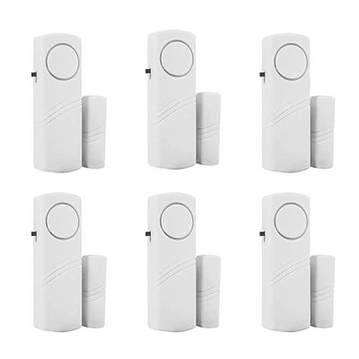 6-Pack Magnetic Contact Alarm, Window Door Open Sensor for Home & Pool Safety