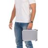 DOITOOL 12.5in Silver Aluminum Briefcase with Lock, Aluminum Briefcase for Men or Women, Metal Hard Case with Foam for Travelers Luggage Craftsman Travel Cash (12.5x9x4.3 Inch) view 3