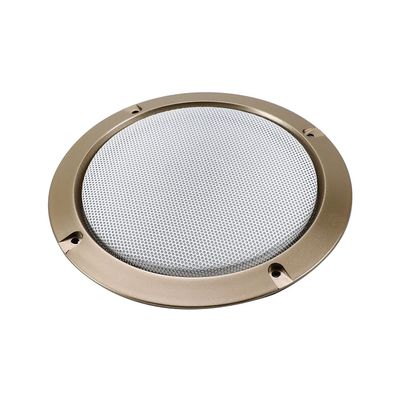 Jutagoss 5 inch Speaker Grill Golden Decorative Round Speaker Cover White Cold Rolled Steel Subwoofer Grill Speaker Mesh Audio Accessory 1PCS