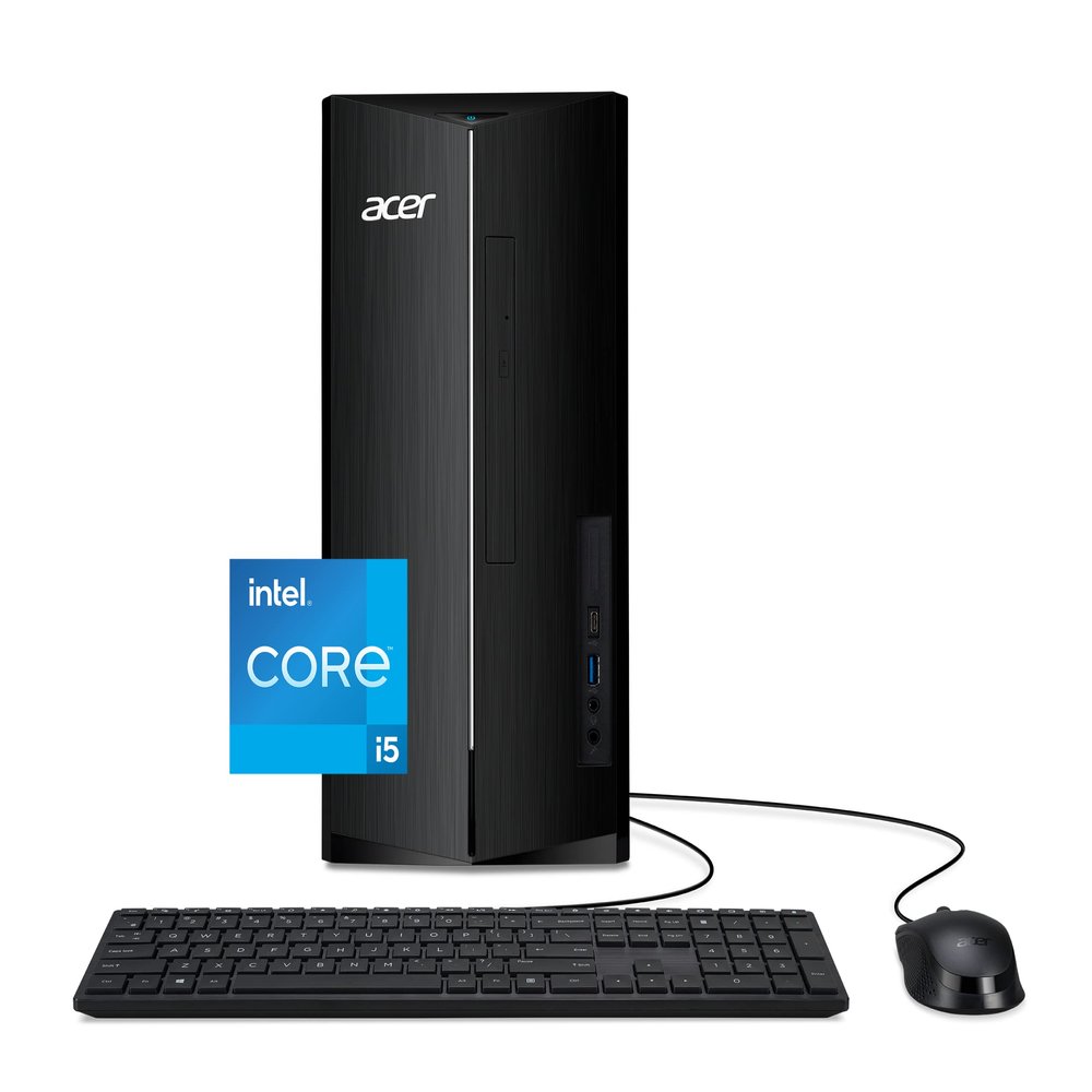 acer Aspire TC-1760-UR11 Desktop | 12th Gen Intel Core i5-12400 6-Core Processor | 16GB 3200MHz DDR4 | 512GB NVMe M.2 SSD | 8X DVD | Intel Wireless Wi-Fi 6E AX211 | Bluetooth 5.2 | Windows 11 Pro