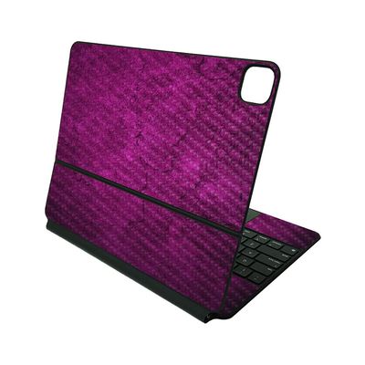 MightySkins Carbon Fiber Skin Compatible with Apple Magic Keyboard for iPad Pro 12.9" (3rd-6th Generation) - Pink Gravel | Protective, Durable Textured Carbon Fiber Finish | Made in The USA