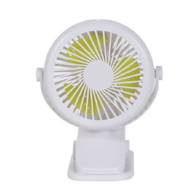 BENHAI 360 Rotation Angle Mini Clip on USB Fan, Rechargeable Hanging Fan Portable Fan Table Fan Quiet Fan USB Fan for for Home Bed Office Outdoor Travel 4.3X2.36X7 INCH (Color : White)