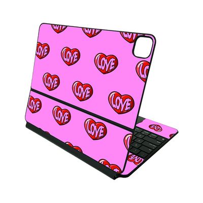MightySkins Skin Compatible with Apple Magic Keyboard for iPad Pro 12.9" (3rd-6th Generation) - Retro Love | Protective, Durable, and Unique Vinyl Decal wrap Cover | Easy to Apply | Made in The USA