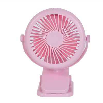 BENHAI 360 Rotation Angle Mini Clip on USB Fan, Rechargeable Hanging Fan Portable Fan Table Fan Quiet Fan USB Fan for for Home Bed Office Outdoor Travel 4.3X2.36X7 INCH (Color : Pink)