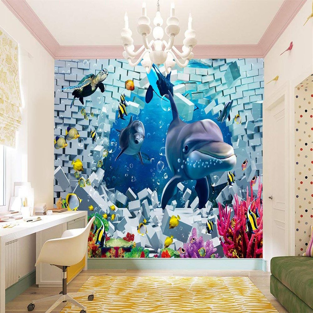 Niwo ART - Sea World, Wall Mural for Kid's room| Self-Adhesive Large Wallpaper (64"x96")