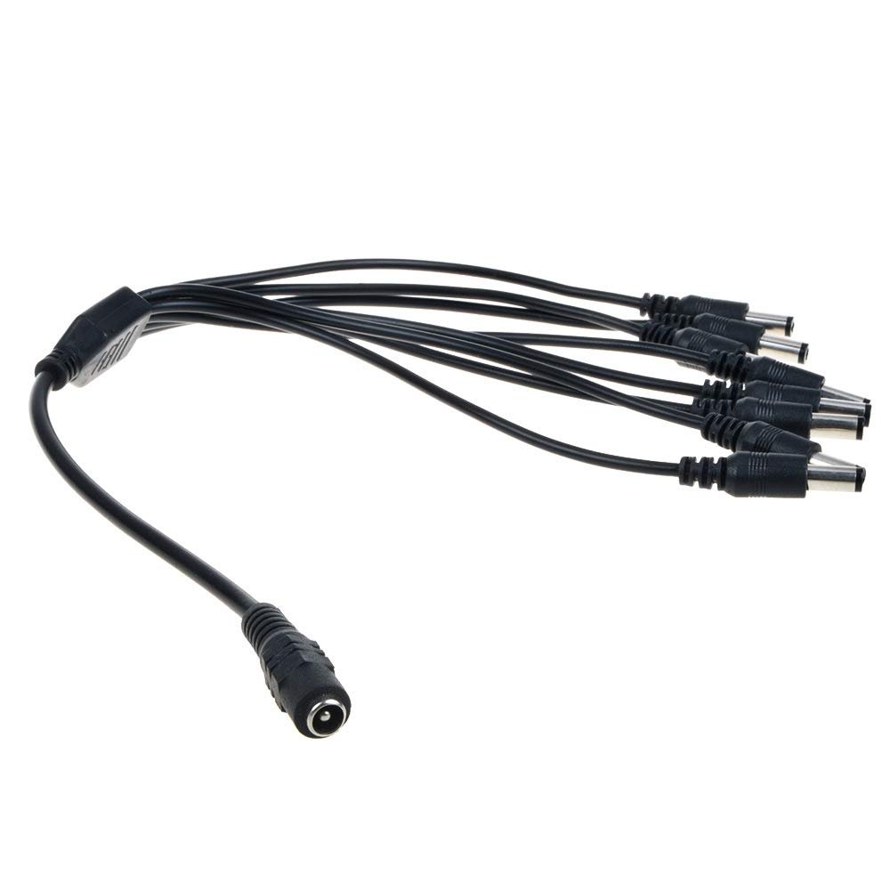 K-MAINS 8-Plug Tip Splitter 8-Way Power Cord Cable Replacement for SANNCE 4CH, 8CH and 16CH Channel HDMI Digital Video Recorder Audio DVR CCTV Security System