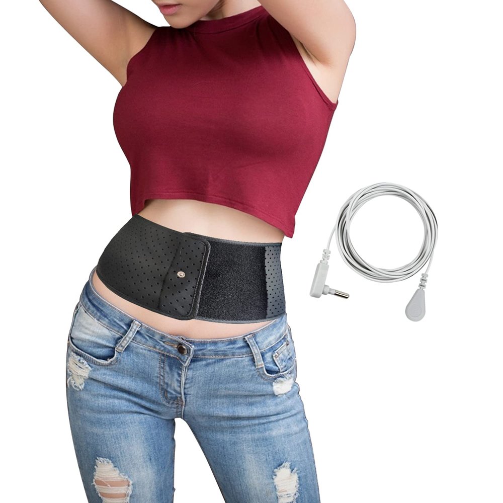 CyclonePlus Grounding pad, Grounding Belt Band Waist Protection for Men and Women, Breathable Back Brace Lumbar Support Belt.Grounding Conductive Carbon Leatherette for Better Sleep, Relieve Pain(S)