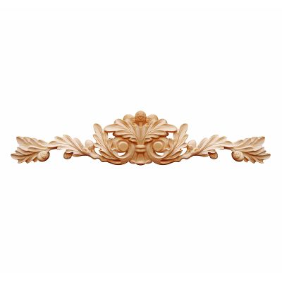 SUNHAWK Wood Carved Applique Vivid Acorn Twig Carved 18" W Onlay for Mantel, Door, Cabinet and Furniture (Birch, 18" W 3-1/2"H 3/4" P)