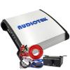 AUDIOTEK AT1800S 2 Channel Stereo Car Amplifier - 1800 Watts, 2 Ohm Stable, LED Indicator, Full Range, Bass Knob Included, Great for Speakers and Subwoofers with 4 Ga Amp Kit Red Bundle view 1