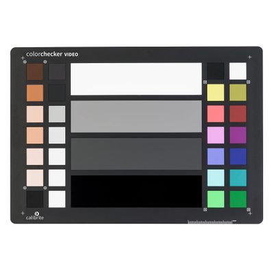 Calibrite ColorChecker Video Color Target w/White Balance Reference for Video Production, Vectorscope and Waveform Optimized Layout with Skin Tones and Grays, 8 x 11.5 inch Chart (CCVWB)
