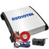 Audiotek AT1600M 1 Channel Monoblock Car Amplifier - 1600 Watts, 2 Ohm Stable, LED Indicator, Bass Knob Included, Mosfet Power Supply, Great for Subwoofers with 4 Ga Amp Kit Red Bundle view 1