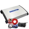 AUDIOTEK AT3500S 2 Channel Stereo Car Amplifier - 3500 Watts, 2 Ohm Stable, LED Indicator, Full Range, Bass Knob Included, Great for Speakers and Subwoofers with 4 Ga Amp Kit Red Bundle view 1