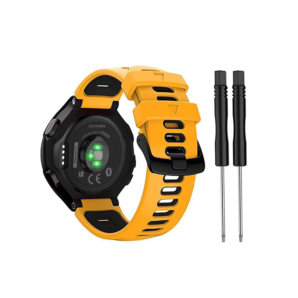 Band Compatible with Garmin Forerunner 735XT/220/230/235/235 Lite/620/630,Soft Silicone Replacement Watch Strap for Garmin Approach S20 S5 S6 Smart Watch,Adjustable Sport WatchBand (orange+black)