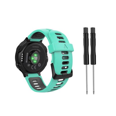 Band Compatible with Garmin Forerunner 735XT/220/230/235/235 Lite/620/630,Soft Silicone Replacement Watch Strap for Garmin Approach S20 S5 S6 Smart Watch,Adjustable Sport WatchBand (tear+black)