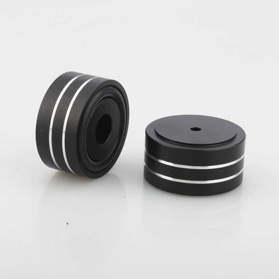 4Pcs HiFi AMP Speaker Aluminum Isolation Feet Pad Use For Turntable DAC Stereo Audio Speakers Amplifier Feet Pads 40x20mm (Color : Black)