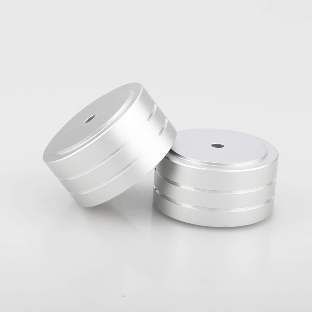 4Pcs HiFi AMP Speaker Aluminum Isolation Feet Pad Use For Turntable DAC Stereo Audio Speakers Amplifier Feet Pads 40x20mm (Color : Silver)