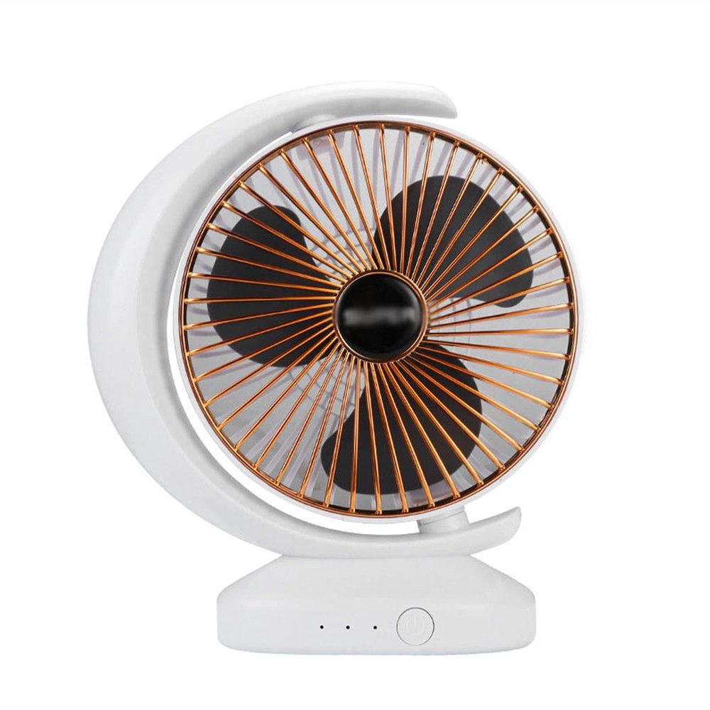 BENHAI Quiet Mini USB Desk Fan, Portable Fan 3 Speeds Fan USB Fan for Home Bed Office Outdoor Travel 7.87 X 9 INCH (Color : Gold)